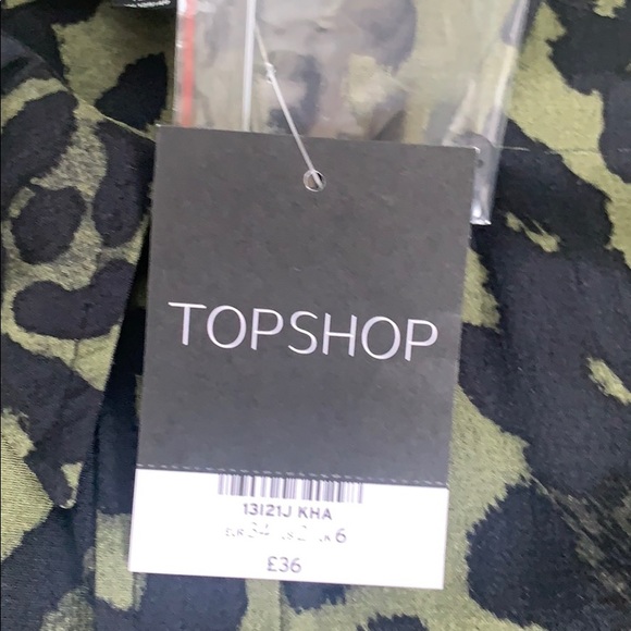 Topshop Khaki Leopard Shirt - Picture 3 of 11